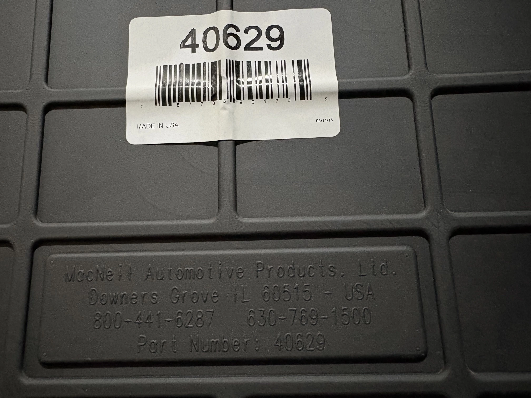 Esempio foto retro CargoLiner WeatherTech con codice prodotto