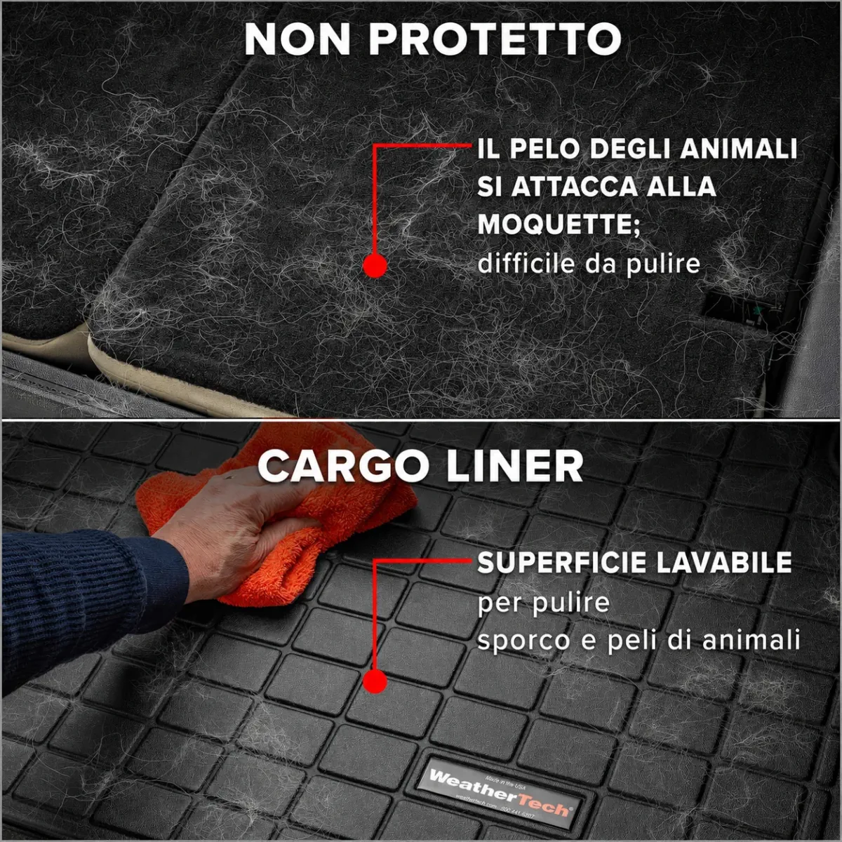 Superficie lavabile Cargo Liner per sporco e peli di animali