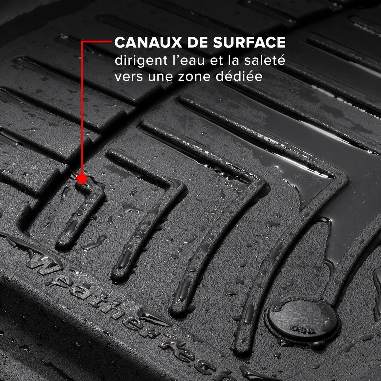 FloorLiner HP canaux de surface dirigent l'eau et la saleté