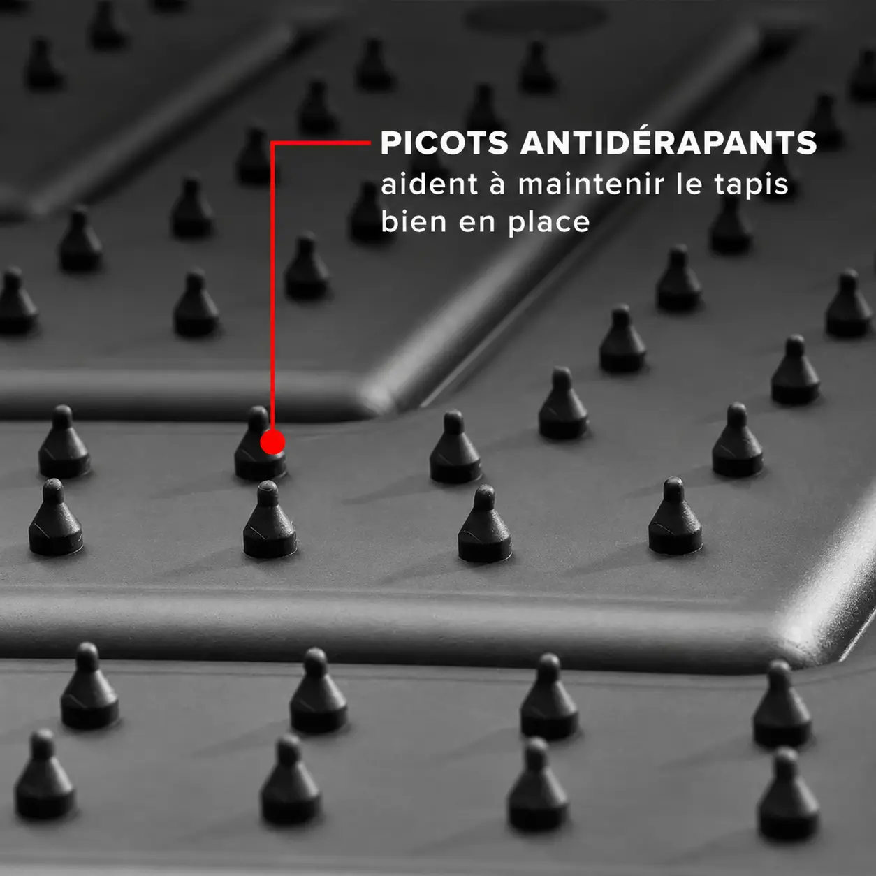 FloorLiner HP picots antidérapants maintiennent le tapis en place